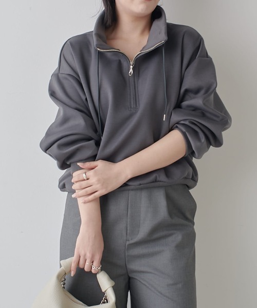 tシャツ リラックスライトウェイトハーフZIP レディース セール】リラックスライトウェイトハーフZIP（Tシャツ