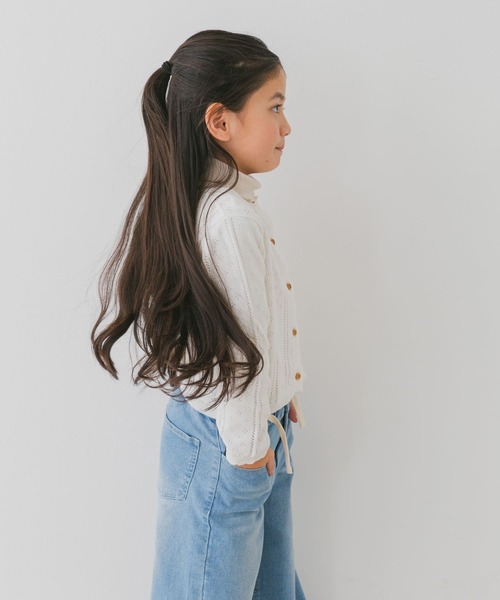 URBAN RESEARCH DOORS（アーバンリサーチドアーズ）の「透かし編みカーディガン(KIDS)（ニット/セーター・キッズ・オフホワイト/グリーン系その他・135/105/120）」の4枚目の写真