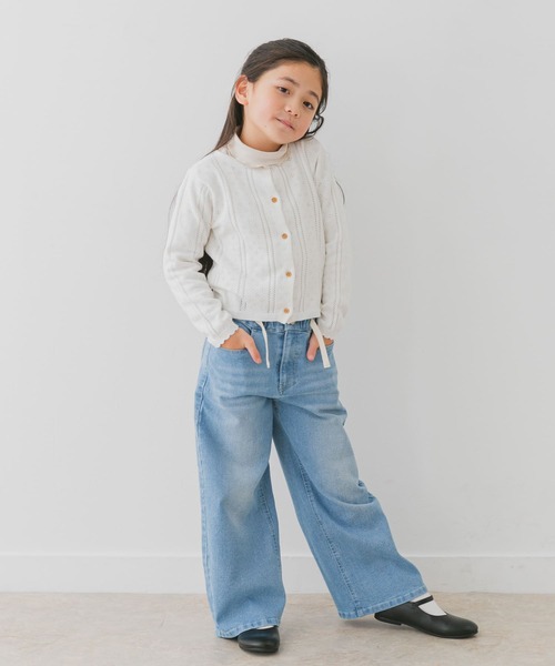 URBAN RESEARCH DOORS（アーバンリサーチドアーズ）の「透かし編みカーディガン(KIDS)（ニット/セーター・キッズ・オフホワイト/グリーン系その他・135/105/120）」の9枚目の写真