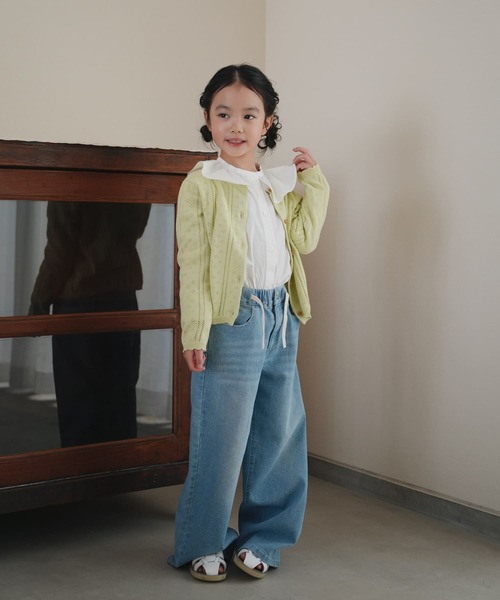 URBAN RESEARCH DOORS（アーバンリサーチドアーズ）の「透かし編みカーディガン(KIDS)（ニット/セーター・キッズ・オフホワイト/グリーン系その他・135/105/120）」の11枚目の写真