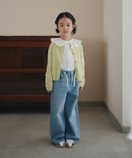 URBAN RESEARCH DOORS（アーバンリサーチドアーズ）の「透かし編みカーディガン(KIDS)（ニット/セーター・キッズ・オフホワイト/グリーン系その他・135/105/120）」の12枚目の写真