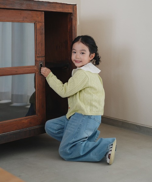 URBAN RESEARCH DOORS（アーバンリサーチドアーズ）の「透かし編みカーディガン(KIDS)（ニット/セーター・キッズ・オフホワイト/グリーン系その他・135/105/120）」の13枚目の写真