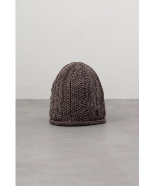 AZUL by moussy（アズールバイマウジー）の「クラッシュニットビーニー（ニットキャップ/ビーニー・レディース・グレー/アイボリー・FREE）」の9枚目の写真