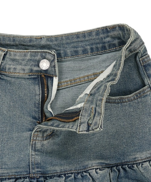 SPINNS（スピンズ）の「デニムティアードミニスカート/レース（デニムスカート・レディース・ブルー/ブラック・ONESIZE）」の18枚目の写真