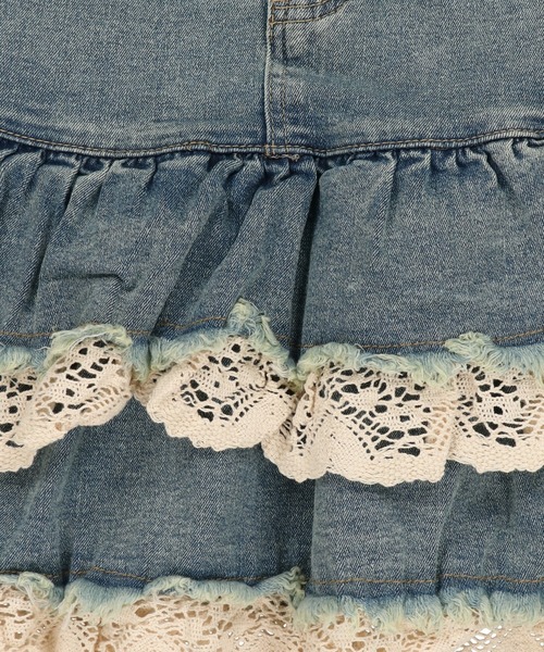 SPINNS（スピンズ）の「デニムティアードミニスカート/レース（デニムスカート・レディース・ブルー/ブラック・ONESIZE）」の19枚目の写真