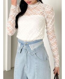 dazzlin | レースコンパクトミニマルトップス(Tシャツ/カットソー)