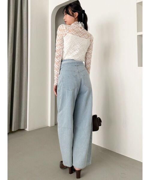 dazzlin（ダズリン）の「レースコンパクトミニマルトップス（Tシャツ/カットソー・レディース・オフホワイト/ブラック・FREE）」の11枚目の写真