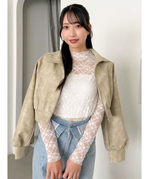 dazzlin（ダズリン）の「レースコンパクトミニマルトップス（Tシャツ/カットソー・レディース・オフホワイト/ブラック・FREE）」の17枚目の写真