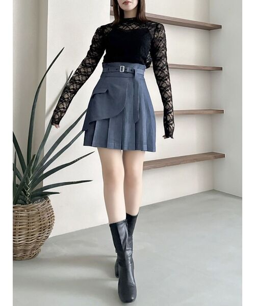 dazzlin（ダズリン）の「レースコンパクトミニマルトップス（Tシャツ/カットソー・レディース・オフホワイト/ブラック・FREE）」の5枚目の写真