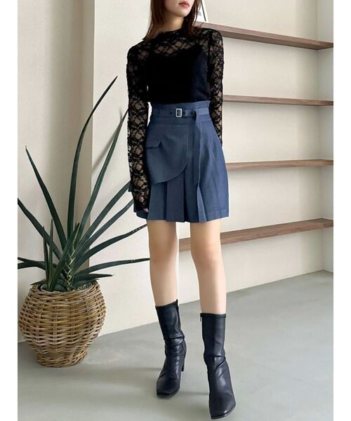 dazzlin（ダズリン）の「レースコンパクトミニマルトップス（Tシャツ/カットソー・レディース・オフホワイト/ブラック・FREE）」の6枚目の写真