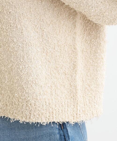Cutie Blonde（キューティーブロンド）の「【S-LL】大人ヘルシー やわらかカールヤーン ポロニット（ニット/セーター・レディース・ネイビー/アイボリー・04/03/02/01）」の4枚目の写真