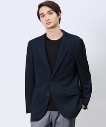 m.f.editorial（エムエフエディトリアル）の「【イタリア製生地 袖裏ストレッチ】m.f.エディトリアル メンズ レーヨン混ニット 2ボタンジャケット 紺（テーラードジャケット）」