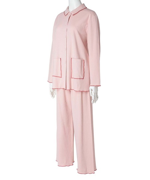 KID BLUE（キッドブルー）の「キッドブルー -２５リブメロー -長袖パジャマ -KNBK508 -kidblue（ルームウェア/パジャマ・レディース・アイボリー/ピンク・M/L）」の14枚目の写真