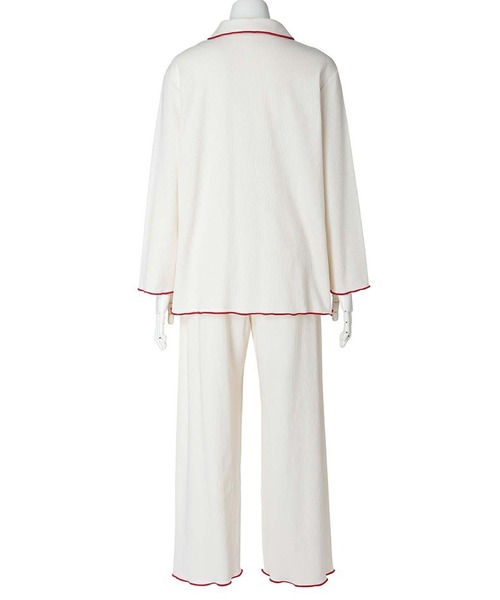 KID BLUE（キッドブルー）の「キッドブルー -２５リブメロー -長袖パジャマ -KNBK508 -kidblue（ルームウェア/パジャマ・レディース・アイボリー/ピンク・M/L）」の8枚目の写真