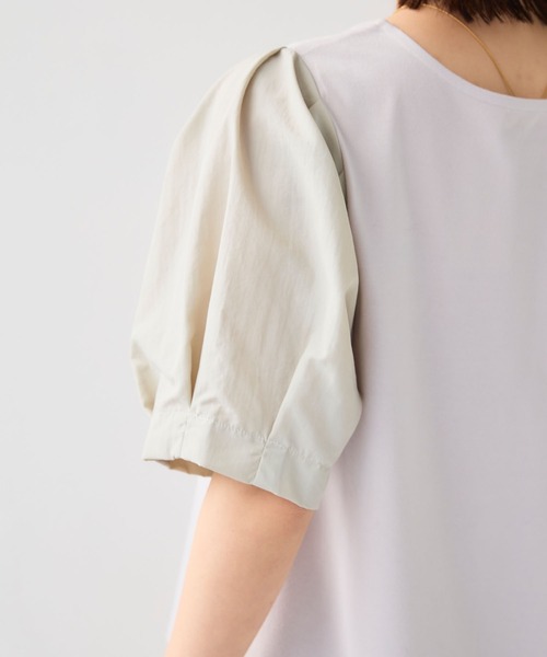 CROSS FUNCTION（クロスファンクション）の「《汗染み防止》エブ楽 異素材ドッキングボリュームスリーブカットソー【CF/クロスファンクション】（Tシャツ/カットソー・レディース・ライトグレー/ブラック・L/M/LL）」の18枚目の写真