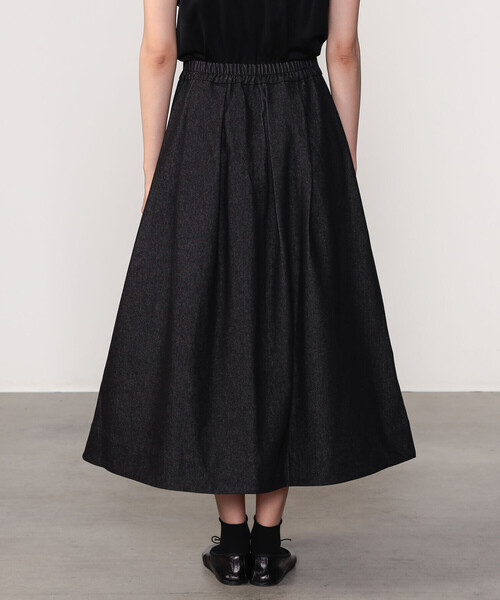 Bshop（ビショップ）の「eunoia | デニム タックスカート WOMEN（デニムスカート・レディース・ブラック・ONE）」の3枚目の写真
