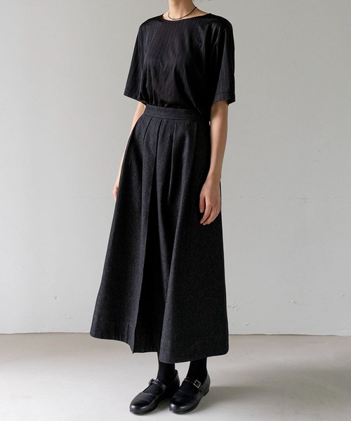 Bshop（ビショップ）の「eunoia | デニム タックスカート WOMEN（デニムスカート・レディース・ブラック・ONE）」の15枚目の写真