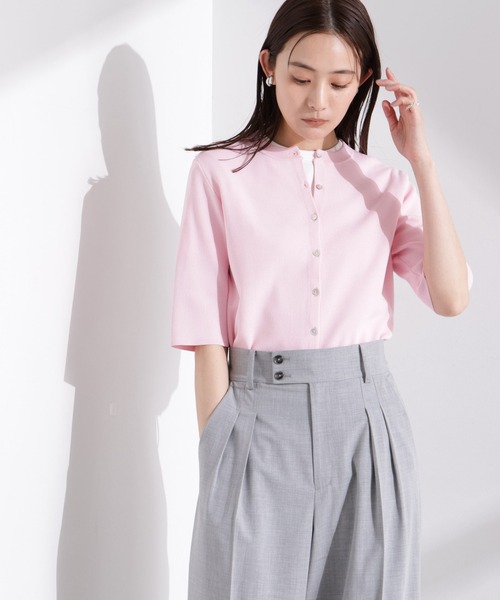 NANO universe（ナノユニバース）の「洗濯機洗い可UVカット接触冷感半袖カーディガン（カーディガン/ボレロ・レディース・ブラック/ホワイト/ピンク・FREE）」の11枚目の写真