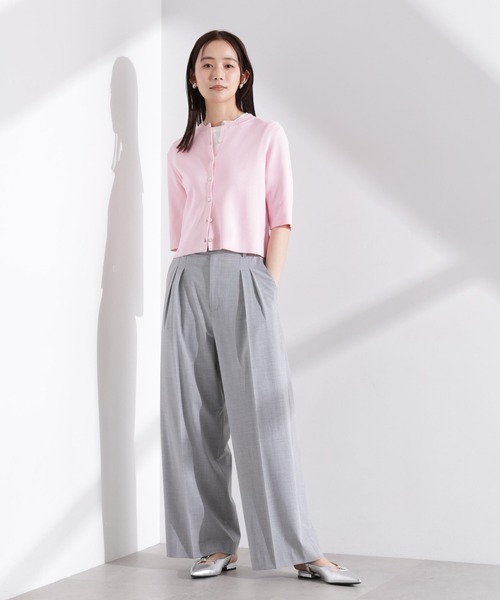 NANO universe（ナノユニバース）の「洗濯機洗い可UVカット接触冷感半袖カーディガン（カーディガン/ボレロ・レディース・ブラック/ホワイト/ピンク・FREE）」の13枚目の写真