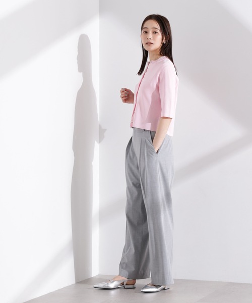 NANO universe（ナノユニバース）の「洗濯機洗い可UVカット接触冷感半袖カーディガン（カーディガン/ボレロ・レディース・ブラック/ホワイト/ピンク・FREE）」の15枚目の写真