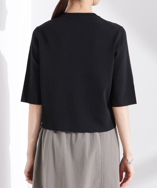 NANO universe（ナノユニバース）の「洗濯機洗い可UVカット接触冷感半袖カーディガン（カーディガン/ボレロ・レディース・ブラック/ホワイト/ピンク・FREE）」の19枚目の写真