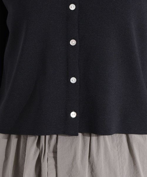 NANO universe（ナノユニバース）の「洗濯機洗い可UVカット接触冷感半袖カーディガン（カーディガン/ボレロ・レディース・ブラック/ホワイト/ピンク・FREE）」の22枚目の写真