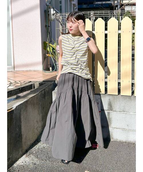 Ungrid（アングリッド）の「ギャザーデザインマルチボーダータンクトップ（タンクトップ・レディース・グリーン系その他/ブルー・FREE）」の12枚目の写真