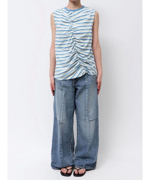 Ungrid（アングリッド）の「ギャザーデザインマルチボーダータンクトップ（タンクトップ・レディース・グリーン系その他/ブルー・FREE）」の21枚目の写真