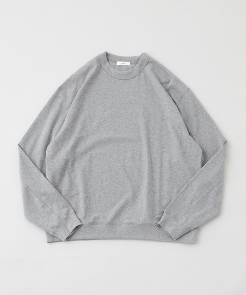 ATON(エイトン)の「ATON (エイトン) SUVIN DOUBLE JERSEY CREWNECK PULLOVER KKAGGM0201(Tシャツ/カットソー・メンズ・グレー/ブラック・4/6)」の2枚目の写真
