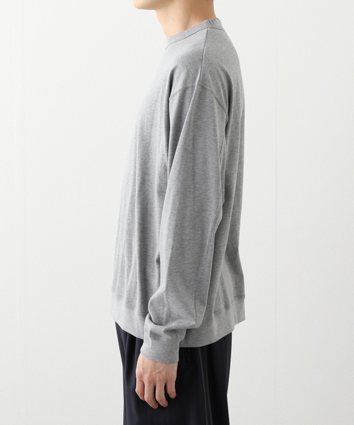 ATON(エイトン)の「ATON (エイトン) SUVIN DOUBLE JERSEY CREWNECK PULLOVER KKAGGM0201(Tシャツ/カットソー・メンズ・グレー/ブラック・4/6)」の5枚目の写真