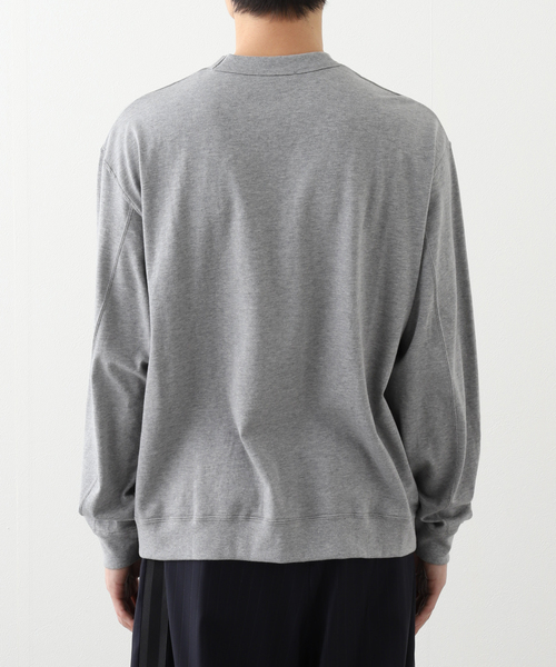 ATON(エイトン)の「ATON (エイトン) SUVIN DOUBLE JERSEY CREWNECK PULLOVER KKAGGM0201(Tシャツ/カットソー・メンズ・グレー/ブラック・4/6)」の6枚目の写真