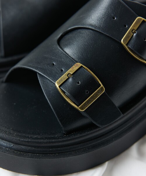 FREAK'S STORE(フリークスストア)の「限定展開 ダブルモンクストラップ スライドサンダル / プラットフォームソール(サンダル・メンズ・チャコールグレー/レオパード/ブラック/グレー系その他/グレイッシュベージュ・23cm/24cm/25cm/26cm/27cm/28cm)」の6枚目の写真