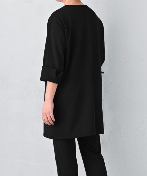 STYLE DELI(スタイルデリ)の「【BLK001】チュニックワンピース(Tシャツ/カットソー・レディース・カーキ/ブラック・FREE)」の18枚目の写真