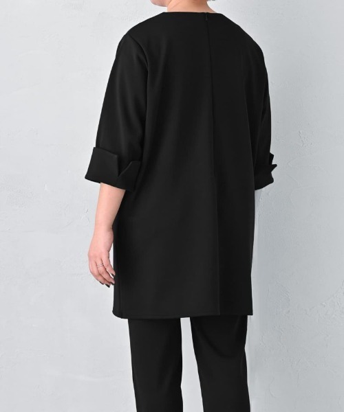 STYLE DELI(スタイルデリ)の「【BLK001】チュニックワンピース(Tシャツ/カットソー・レディース・カーキ/ブラック・FREE)」の19枚目の写真