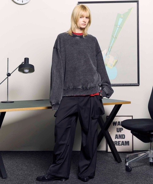 MAISON SPECIAL(メゾンスペシャル)の「《UNISEX》Smashing Light Punch Prime-Over Crew Neck T-Shirt/スマッシングライトポンチプライムオーバークルーネックティーシャツ【MAISON SPECIAL/メゾンスペシャル】(Tシャツ/カットソー・メンズ・ブラック/チャコールグレー/ホワイト/レッド・1/0/2)」の8枚目の写真