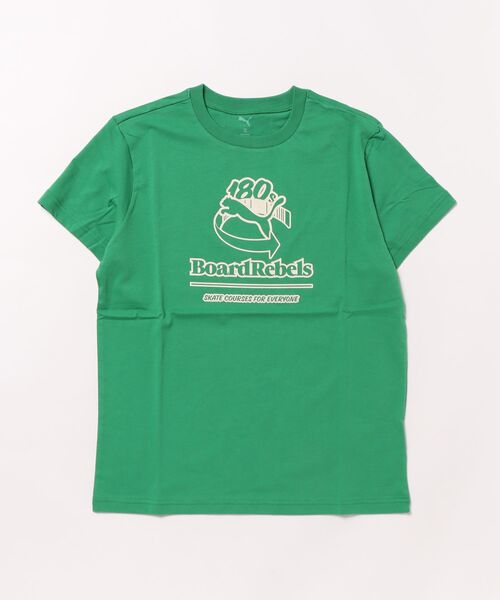 PUMA(プーマ)の「《PUMA》MID90S Tシャツ(Tシャツ/カットソー・キッズ・イエロー/グリーン/ブラック・130/140/150/160)」の2枚目の写真
