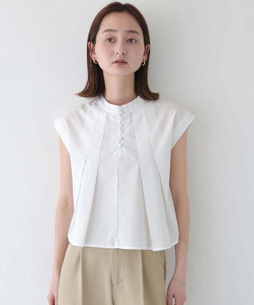 CLEIO（クレイオ）の「【CLEIO】タックフレアフレンチスリーブブラウス TUCKED FLARE FRENCH SLEEVE BLOUSE/293-13611（Tシャツ/カットソー・レディース・イエロー/グレー/ホワイト・FREE）」の2枚目の写真