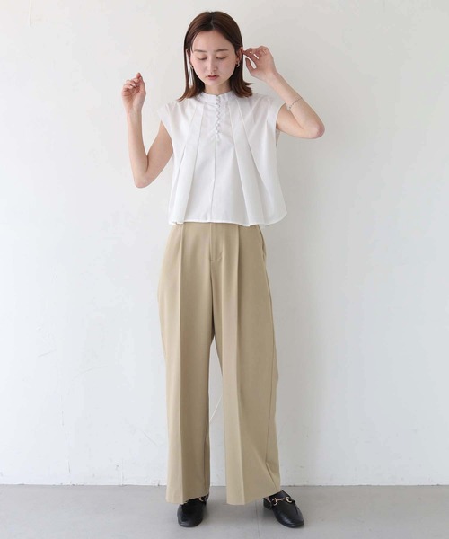 CLEIO（クレイオ）の「【CLEIO】タックフレアフレンチスリーブブラウス TUCKED FLARE FRENCH SLEEVE BLOUSE/293-13611（Tシャツ/カットソー・レディース・イエロー/グレー/ホワイト・FREE）」の21枚目の写真