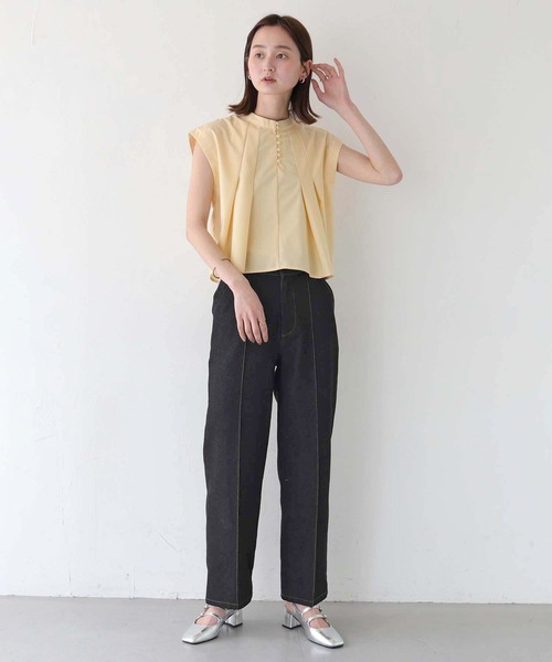 CLEIO（クレイオ）の「【CLEIO】タックフレアフレンチスリーブブラウス TUCKED FLARE FRENCH SLEEVE BLOUSE/293-13611（Tシャツ/カットソー・レディース・イエロー/グレー/ホワイト・FREE）」の5枚目の写真