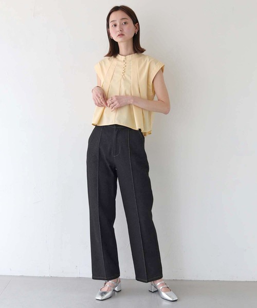 CLEIO（クレイオ）の「【CLEIO】タックフレアフレンチスリーブブラウス TUCKED FLARE FRENCH SLEEVE BLOUSE/293-13611（Tシャツ/カットソー・レディース・イエロー/グレー/ホワイト・FREE）」の6枚目の写真