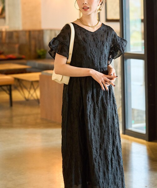 FREAK'S STORE(フリークスストア)の「限定展開 シアージャガードフレンチスリーブワンピース(ワンピース・レディース・ライトグリーン/オフホワイト/ブラック・MEDIUM/SMALL)」の21枚目の写真
