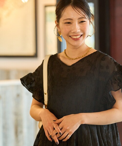 セール】限定展開 シアージャガードフレンチスリーブワンピース