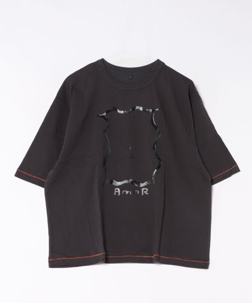 MARKEY'S（マーキーズ）の「ワイドプリントＴ(AMOR)/おとな（Tシャツ/カットソー・レディース・オフホワイト/ブラック・160cm）」の8枚目の写真