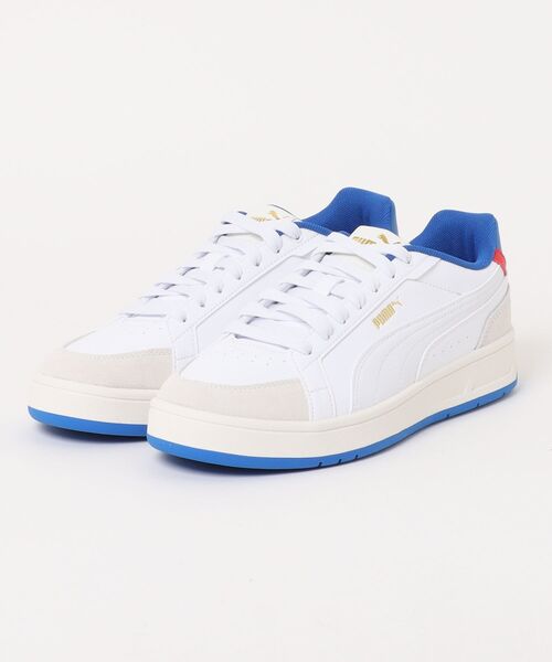 PUMA（プーマ）の「《PUMA》ｺｰﾄ ｸﾗｼｺ ｽﾎﾟｰﾂ（スニーカー・メンズ・ホワイト×グリーン/ホワイト×ブルー・25.5cm/26.0cm/26.5cm/27.0cm/27.5cm/28.0cm）」の2枚目の写真