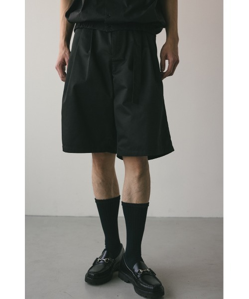 STYLEMIXER（スタイルミキサー）の「フロントベルトハーフパンツ（その他パンツ・メンズ・ブラック/ライトブラウン・MEDIUM/LARGE）」の2枚目の写真