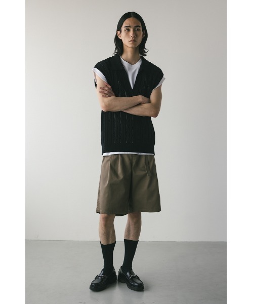 STYLEMIXER（スタイルミキサー）の「フロントベルトハーフパンツ（その他パンツ・メンズ・ブラック/ライトブラウン・MEDIUM/LARGE）」の14枚目の写真