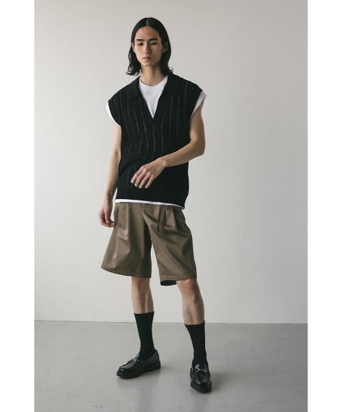 STYLEMIXER（スタイルミキサー）の「フロントベルトハーフパンツ（その他パンツ・メンズ・ブラック/ライトブラウン・MEDIUM/LARGE）」の15枚目の写真