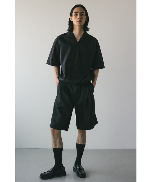 STYLEMIXER（スタイルミキサー）の「フロントベルトハーフパンツ（その他パンツ・メンズ・ブラック/ライトブラウン・MEDIUM/LARGE）」の3枚目の写真
