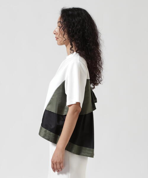 Risley（リズレー）の「Risley/リズレー/タック五分袖ＰＯ（Tシャツ/カットソー・レディース・ブラック/ホワイト・F）」の14枚目の写真