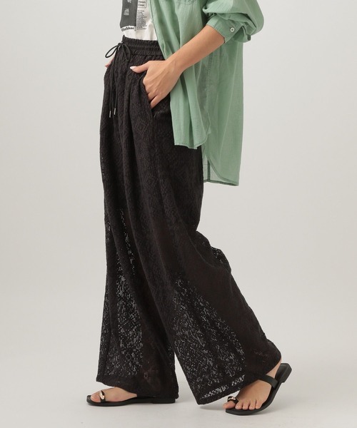 BAYFLOW（ベイフロー）の「[トレンドライク]レースワイドパンツ（その他パンツ・レディース・ブラック/オフホワイト・FREE）」の4枚目の写真